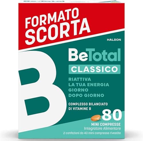 Be-Total Compresse Integratore Alimentare di Vitamina B Riattiva l’Energia, Riduce la Stanchezza, Supporta il Sistema Immunitario, Adulti, 80 Mini Compresse​ Generico - integratore