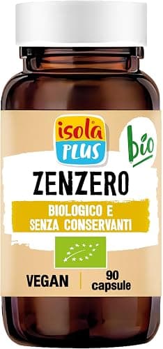 ISOLA PLUS Zenzero, Integratore Alimentare Biologico, 90 Capsule da 500mg, Senza Conservanti, Vegano e Bio Generico - integratore
