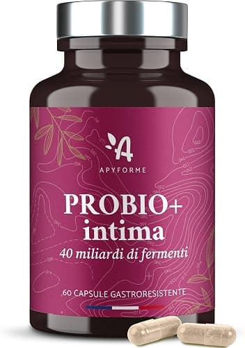Apyforme - Probiotici Donna Flora Intima - Fino a 40 Miliardi UFC/Giorno - 4 Ceppi Lactobacillus Reuteri, Rhamnosus Crispatus e Acidophilus - 60 Capsule Gastroresistenti - Probio+ Intima Generico - integratore