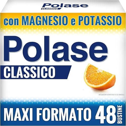 Polase Sport, Magnesio e Potassio Integratore Alimentare, Prima, Dopo,Durante l'Attività Fisica, con Vitamina C,Sali Minerali e Maltodestrine, Energetico Salino, Gusto Arancia,Maxi formato 30 Bustine