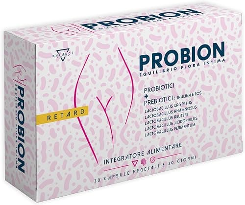 PROBION® | Probiotici Donna | Equilibrio della Flora Intima | 20 Miliardi CFU/giorno | Probiotici e Prebiotici insieme con: Lactobacillus Rhamnosus, Reuteri, Crispatus, Fermentum | 30 Capsule Generico - integratore