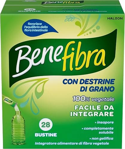 Benefibra Integratore Alimentare di Fibre Vegetali Equilibrio Flora Intestinale, Intestino Pigro e Irritabile 28 Bustine Psyllium - integratore
