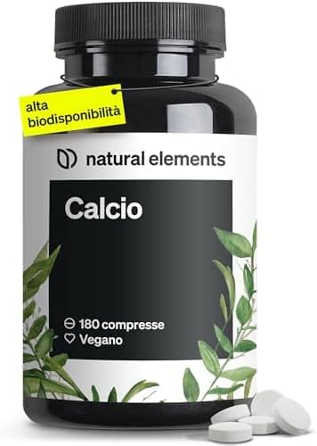 Calcio Integratore Vegano ad Alto Dosaggio – 180 Compresse – 800mg di Carbonato di Calcio per Dose Giornaliera – senza additivi indesiderati – prodotto in Germania e testato in laboratorio