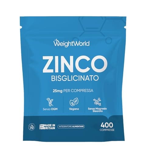 Zinco Integratore in 400 Compresse, Formula Vegana, 13 Mesi di Scorta