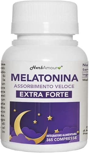 HerbAmour MELATONINA PURA EXTRA FORTE | Integratore I 365 Compresse