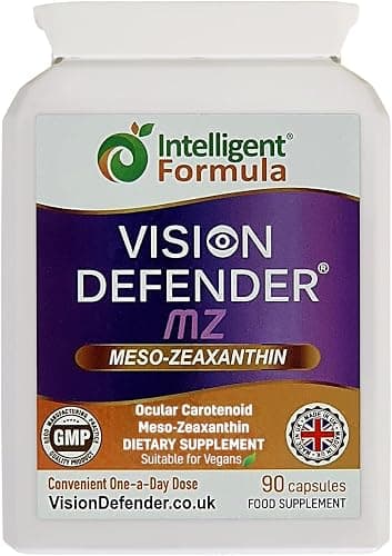 Vision Defender Plus Integratore Alimentare per la Vista – Formula AREDS2 Potenziata con Meso-Zeaxantina – 7 Nutrienti Essenziali (Luteina, Zeaxantina, Vitamine C ed E, Zinco, Rame). 60 Capsule Vegane