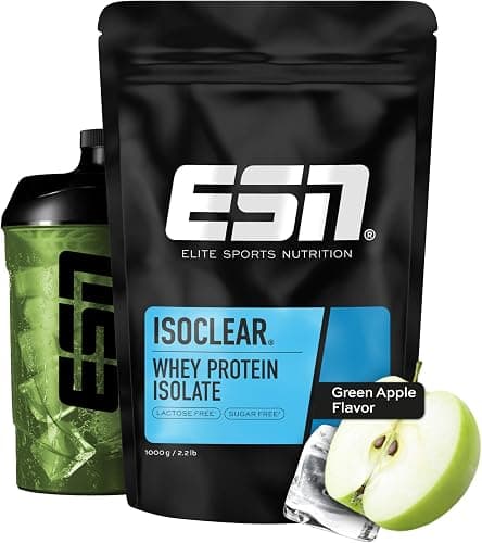 ESN Isoclear Proteine Isolate del Siero di Latte in Polvere, Mela Verde, 1000 g, Proteinlimo con gusto delizioso alla frutta, siero di latte chiaro - made in Germany ESN - integratore
